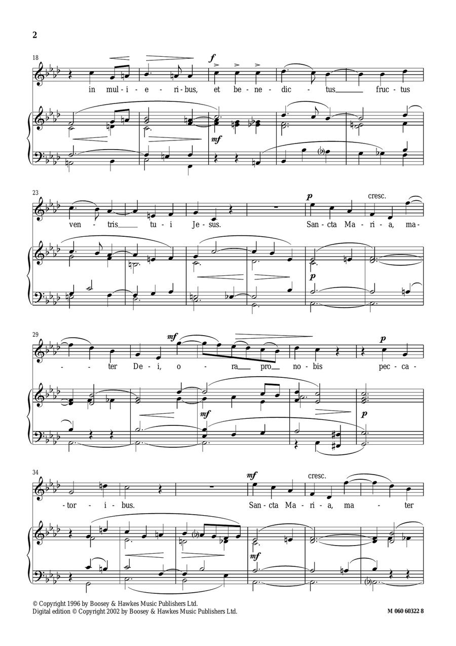 Ave Maria, Op.171, No.1 (from Marianische Hymnen) Piano, Vocal scores gallery preview page 2