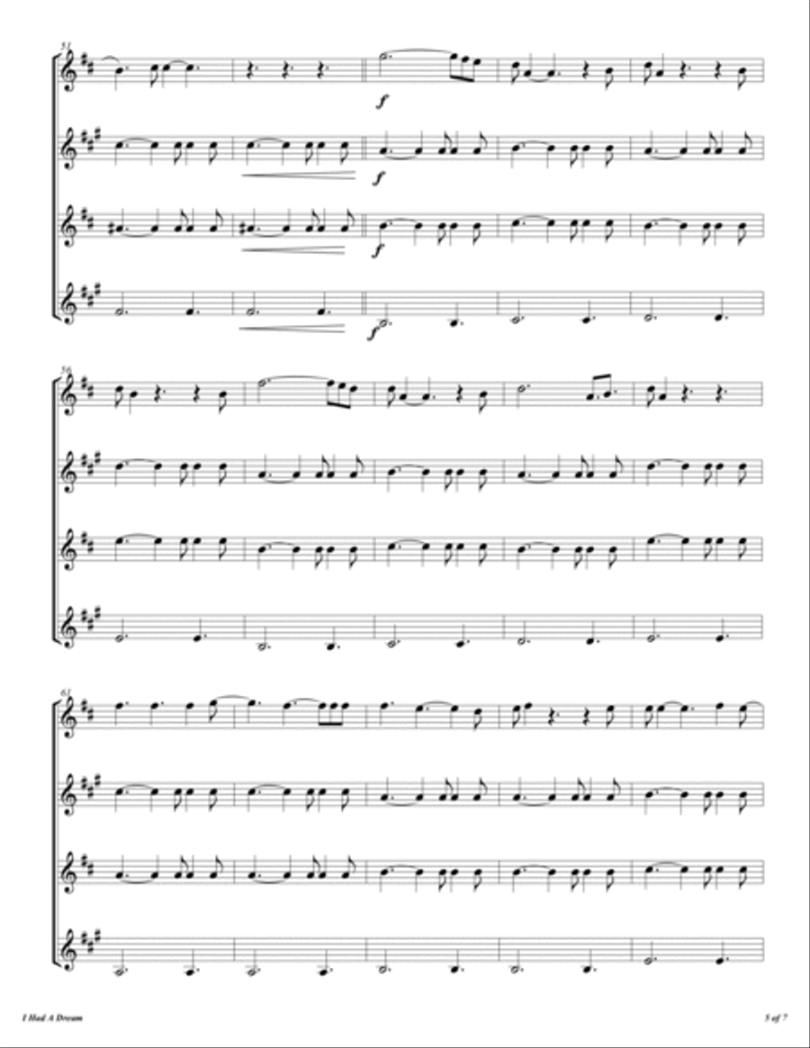 I Had A Dream Woodwind Quartet scores gallery preview page 6