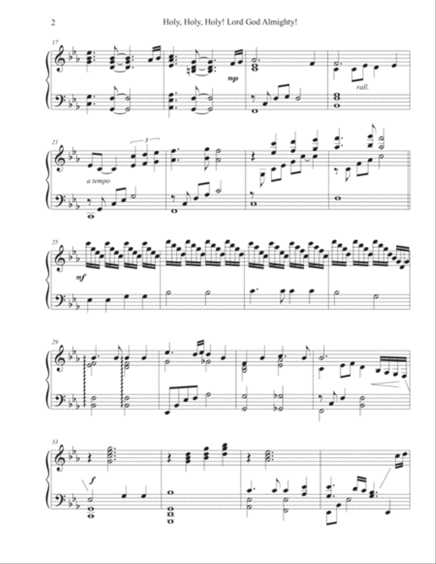 Holy, Holy, Holy! Lord God Almighty! (Solo Piano) Piano Solo scores gallery preview page 2