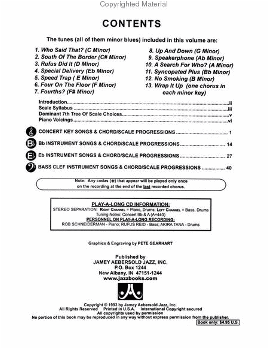 Volume 57 - Minor Blues In All Keys Voice scores gallery preview page 2