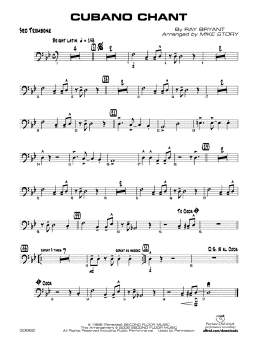 Cubano Chant: 3rd Trombone Jazz Ensemble scores gallery preview page 1