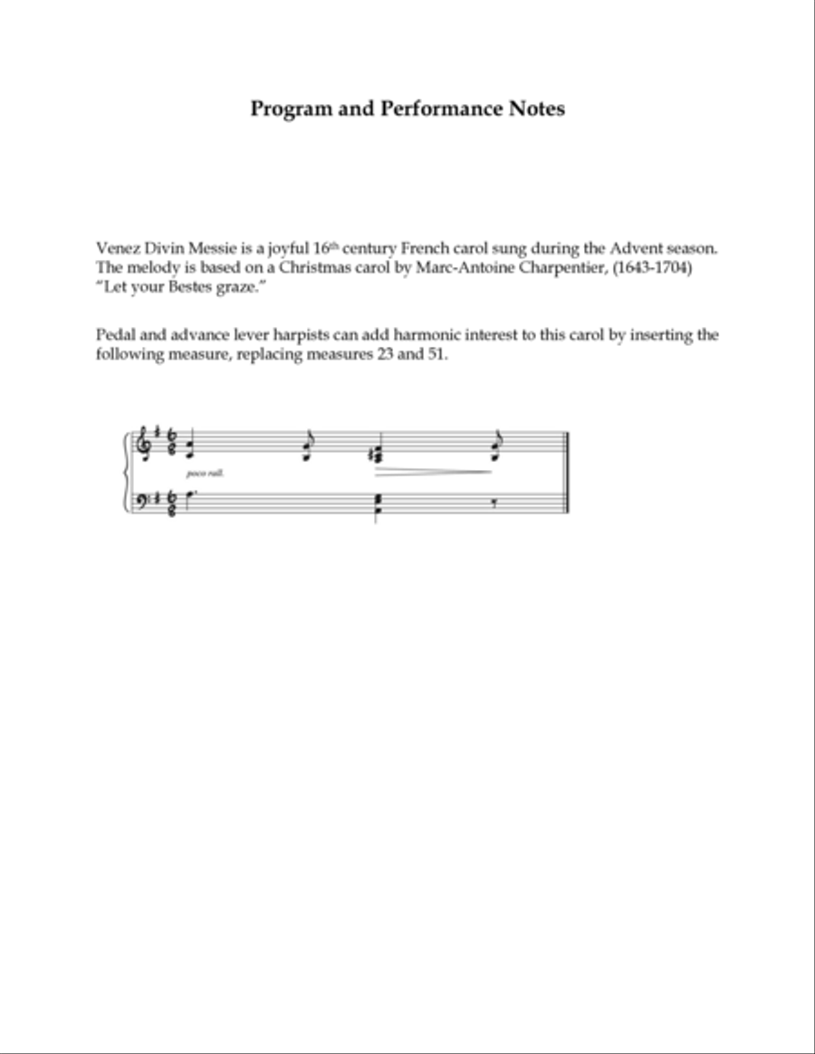 Venez Divin Messie Venez Divin Messie Harp scores gallery preview page 2