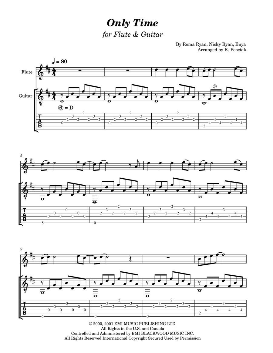 Only Time Flute scores gallery preview page 3