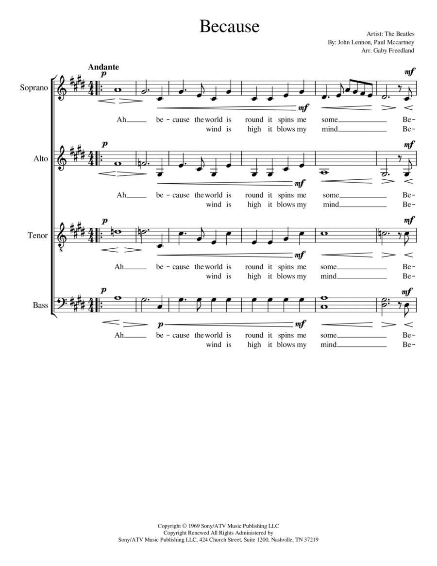 Because 4-Part scores gallery preview page 1