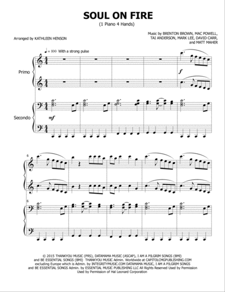 Soul On Fire Piano scores gallery preview page 1