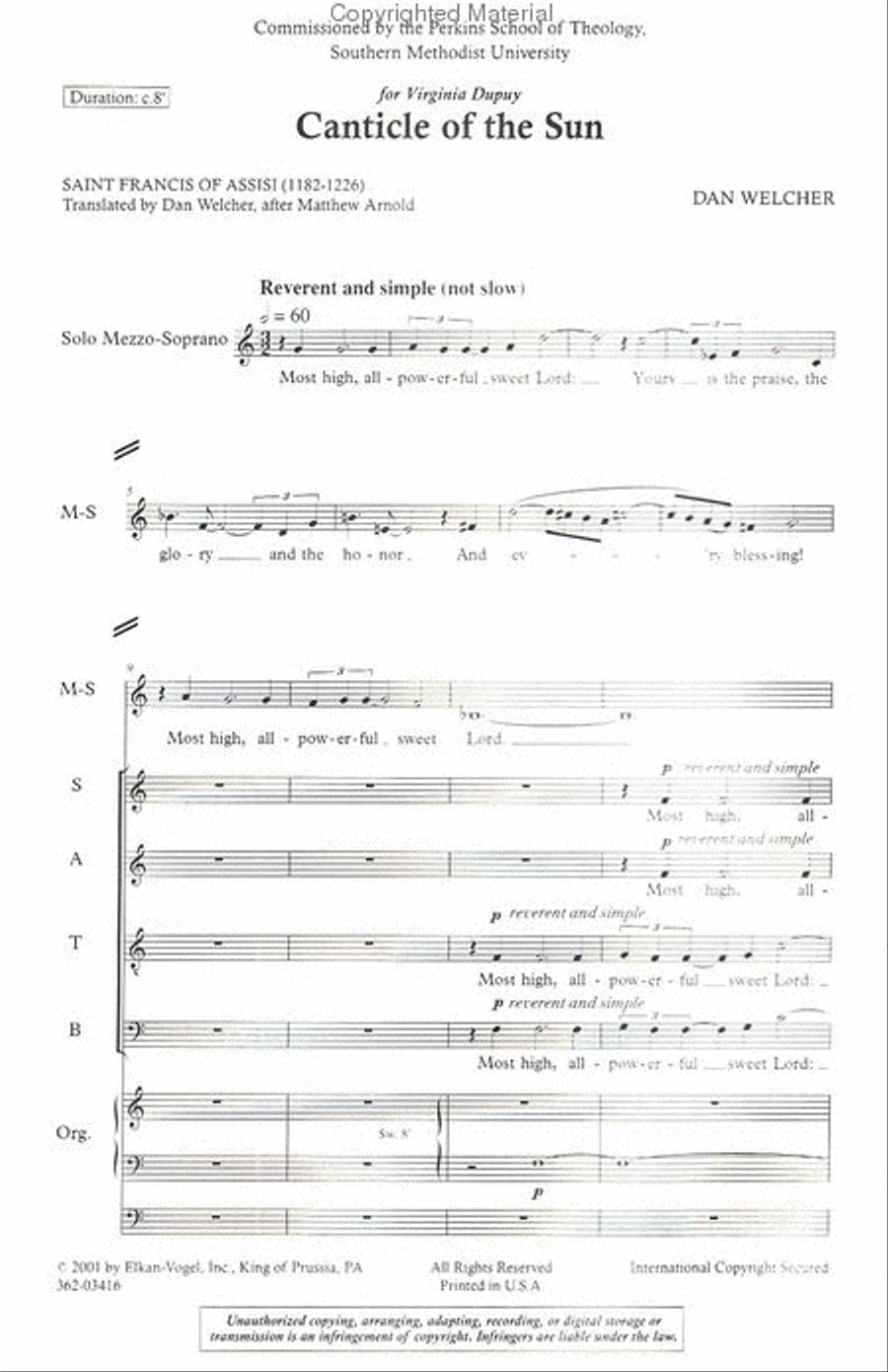Canticle of the Sun Canticle of the Sun 4-Part scores gallery preview page 2
