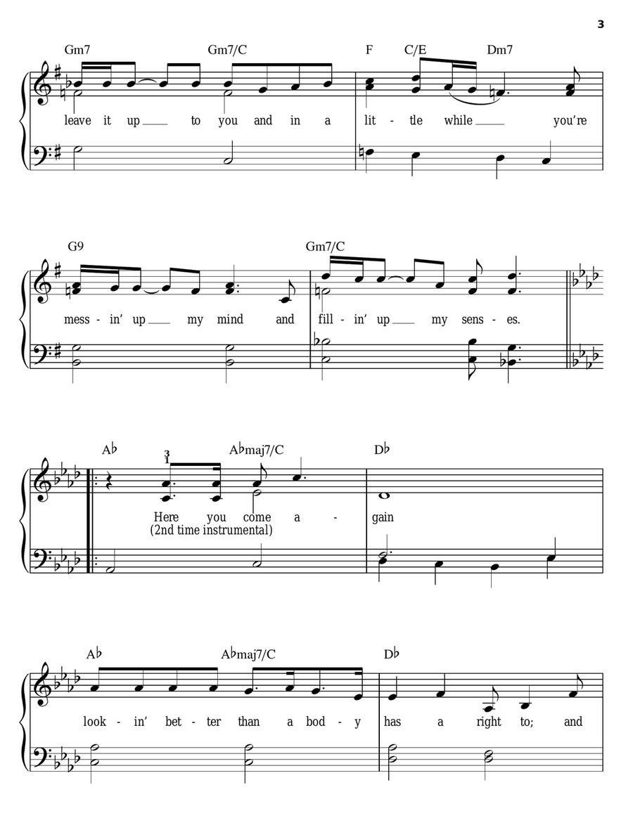 Here You Come Again Here You Come Again Easy Piano scores gallery preview page 3