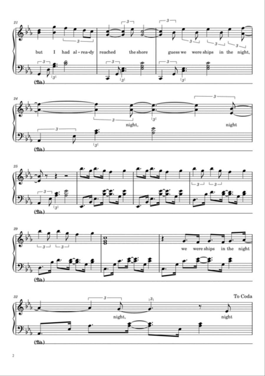 Sweet Night Piano Solo scores gallery preview page 2