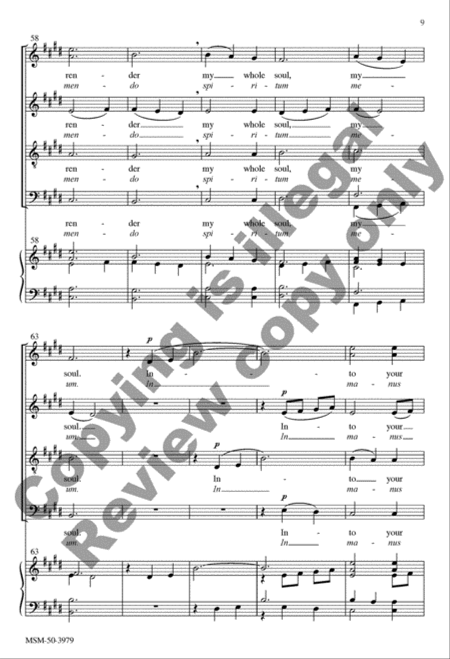 Into Your Hands I Surrender My Soul: In manus tuas 4-Part scores gallery preview page 8
