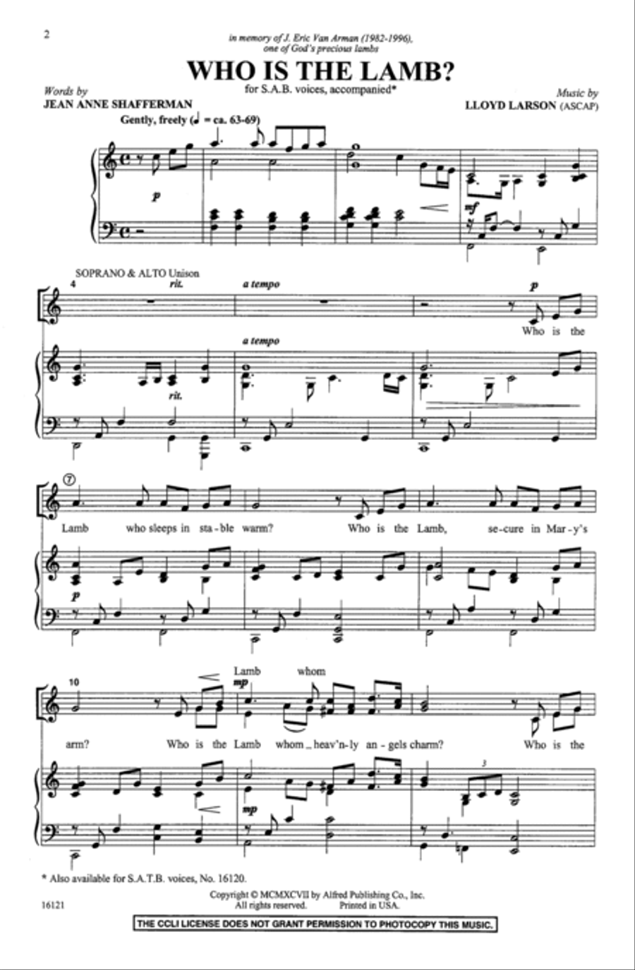 Who Is the Lamb? 3-Part scores gallery preview page 2