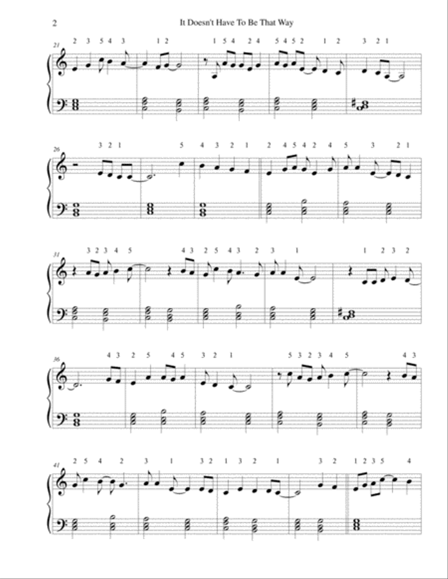 It Doesn't Have To Be That Way Easy Piano scores gallery preview page 2