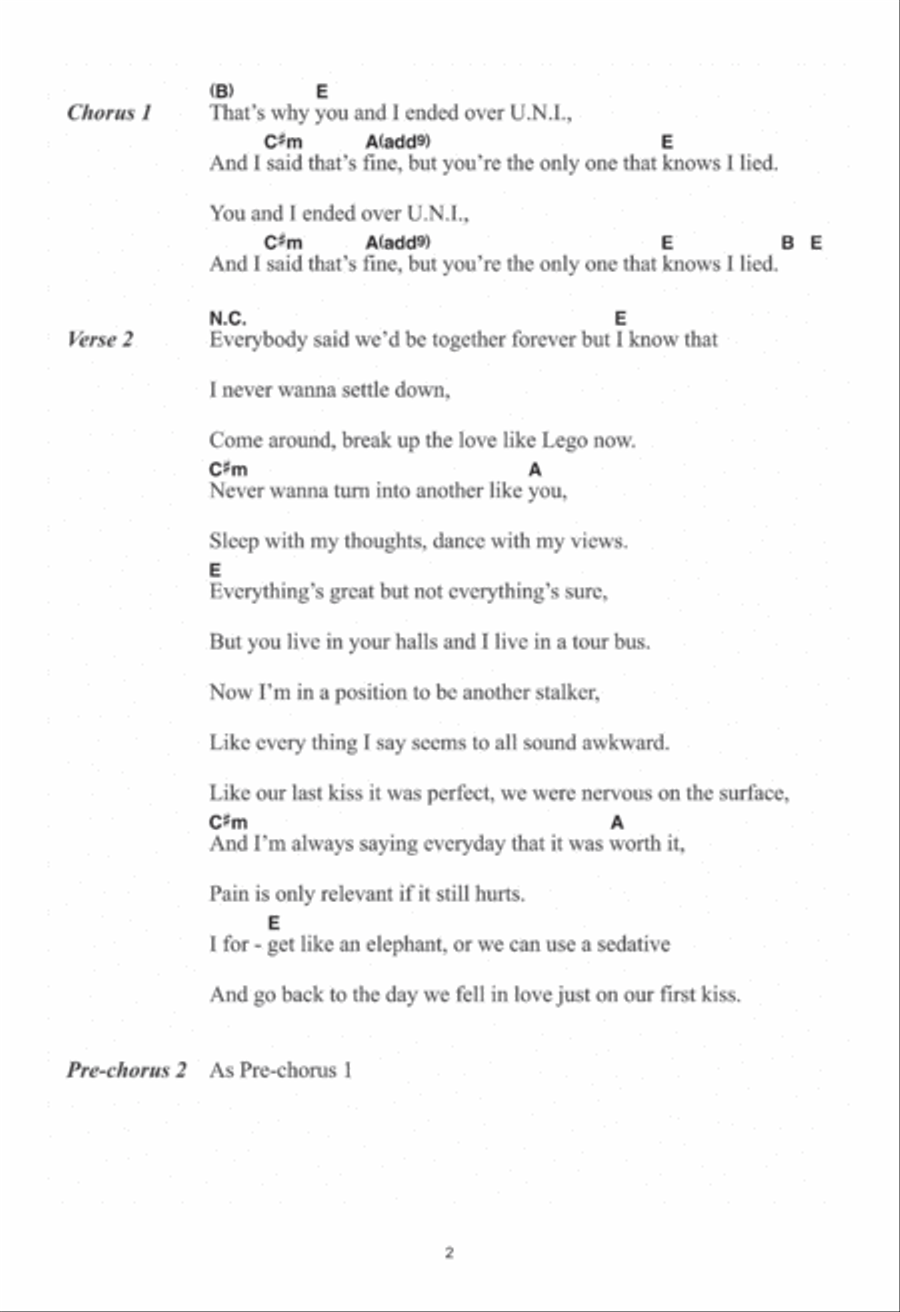 U.N.I. U.N.I. Acoustic Guitar scores gallery preview page 2