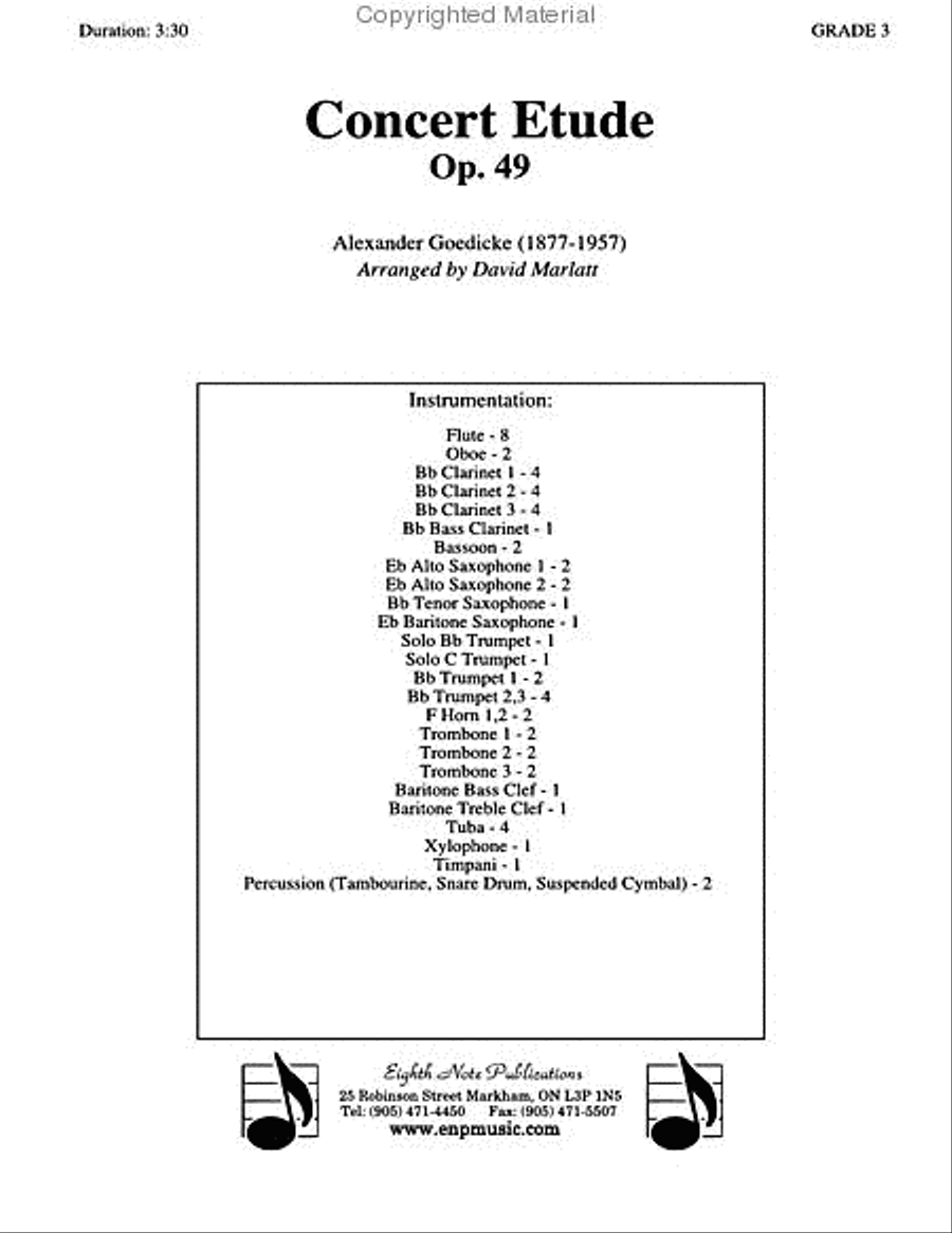 Concert Etude, Op. 49 Concert Band scores gallery preview page 2