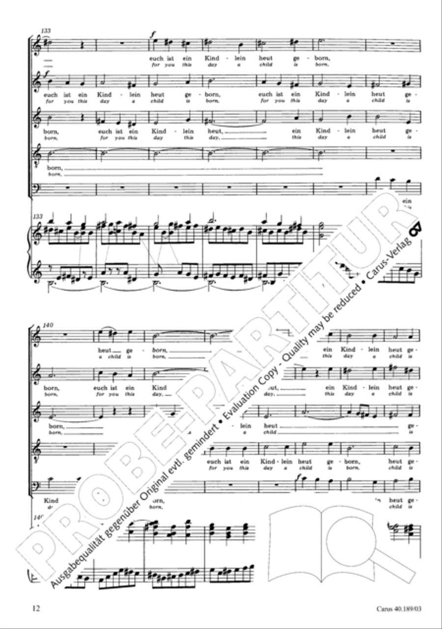 From heav'n on high (Vom Himmel hoch) SSATB scores gallery preview page 13
