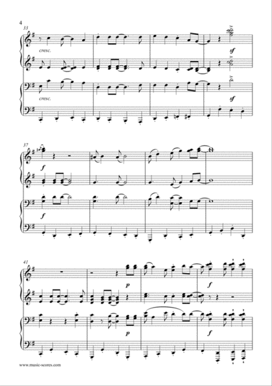 Jingle Bell Sleigh Ride - Piano Duet Piano Duet scores gallery preview page 4