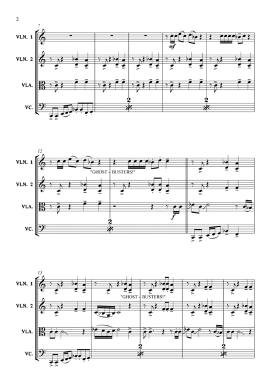 Ghostbusters String Quartet scores gallery preview page 5