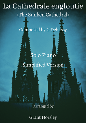 Book cover for "The Submerged Cathedral" by Debussy- Solo Piano-Simplified version