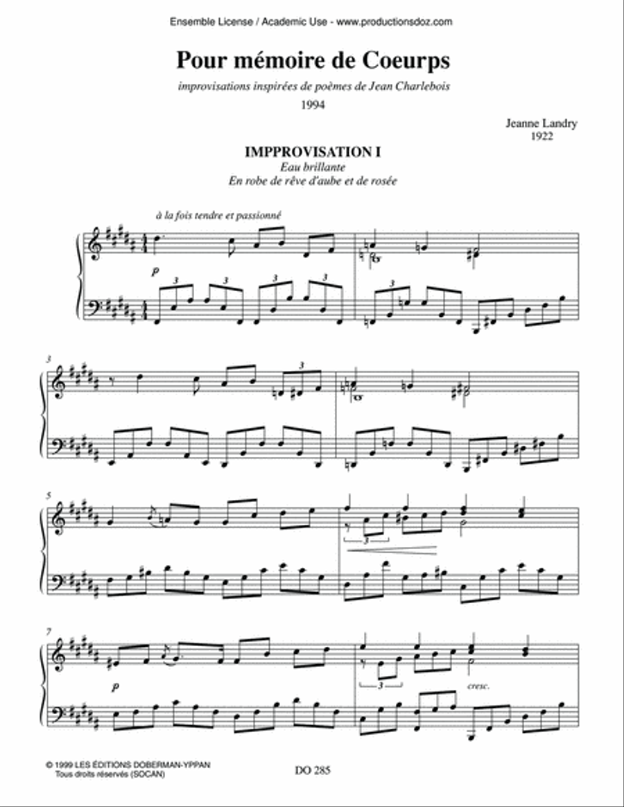 Pour mémoire de coeurps Pour mémoire de coeurps Piano Solo scores gallery preview page 3