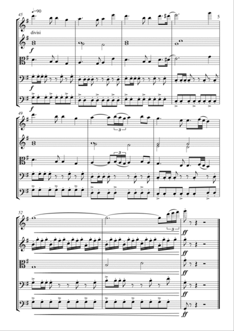 Auld lang syne - Arranged for string orchestra String Quartet scores gallery preview page 6