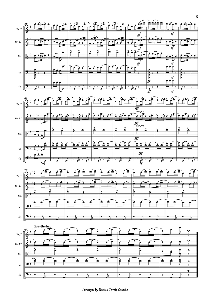 Tchaikovsky - Russian Dance, Trepak (The Nutcracker) for String orchestra String Orchestra scores gallery preview page 4