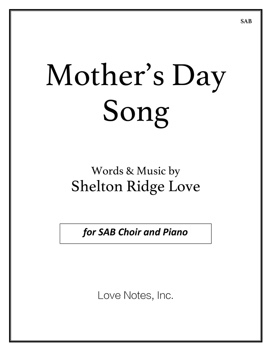 Mother's Day Song (SAB) 3-Part scores gallery preview page 1