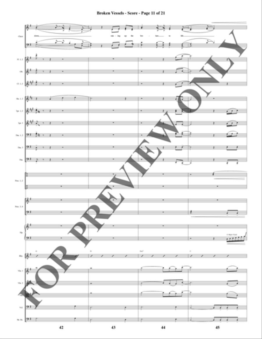 Broken Vessels (Amazing Grace) - Orchestration Choir scores gallery preview page 12