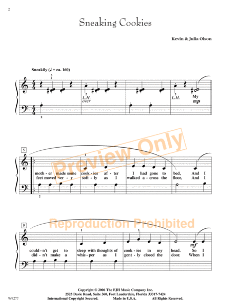 Sneaking Cookies Easy Piano scores gallery preview page 3