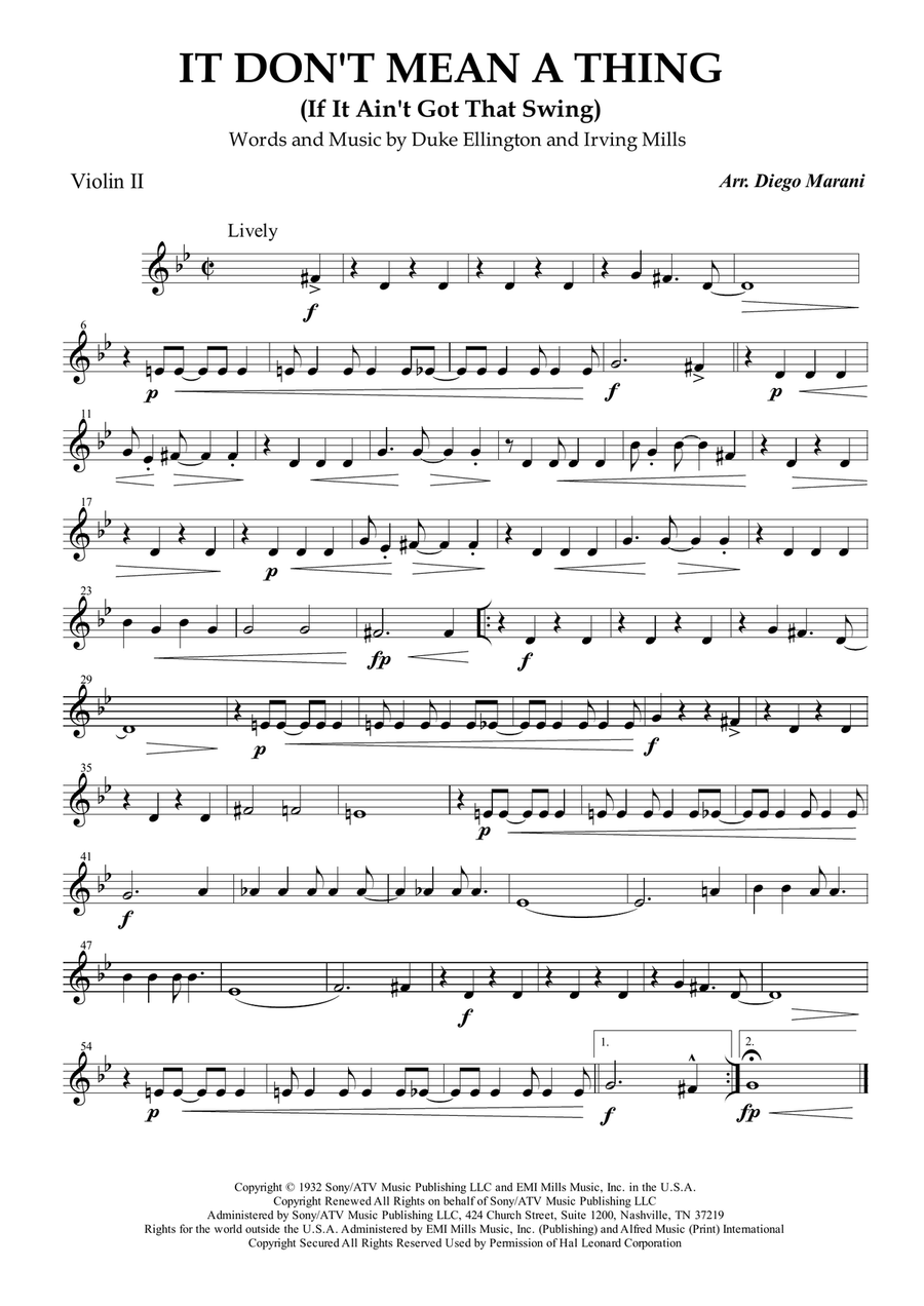 It Don't Mean A Thing (If It Ain't Got That Swing) String Quartet scores gallery preview page 2