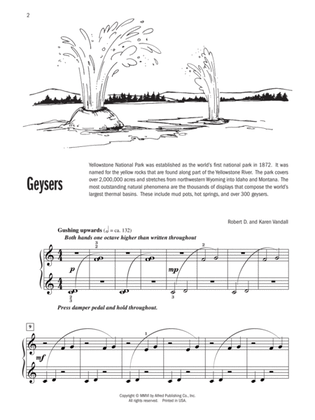 Book cover for Let's Visit Yellowstone!: 2 Pieces with Corresponding Musical Activity Pages for Late Elementary Pianists