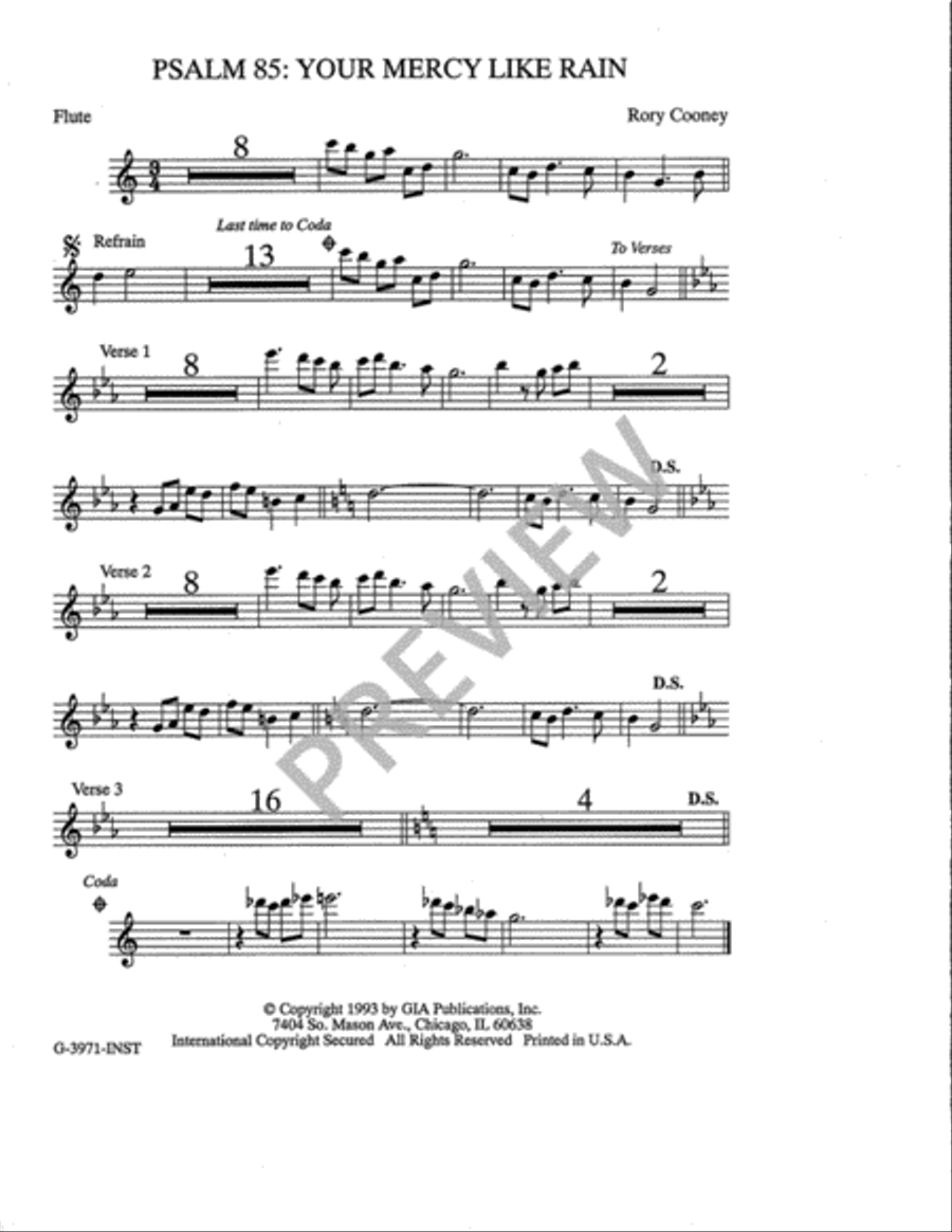 Psalm 85: Your Mercy Like Rain - Instrument edition Flute scores gallery preview page 2