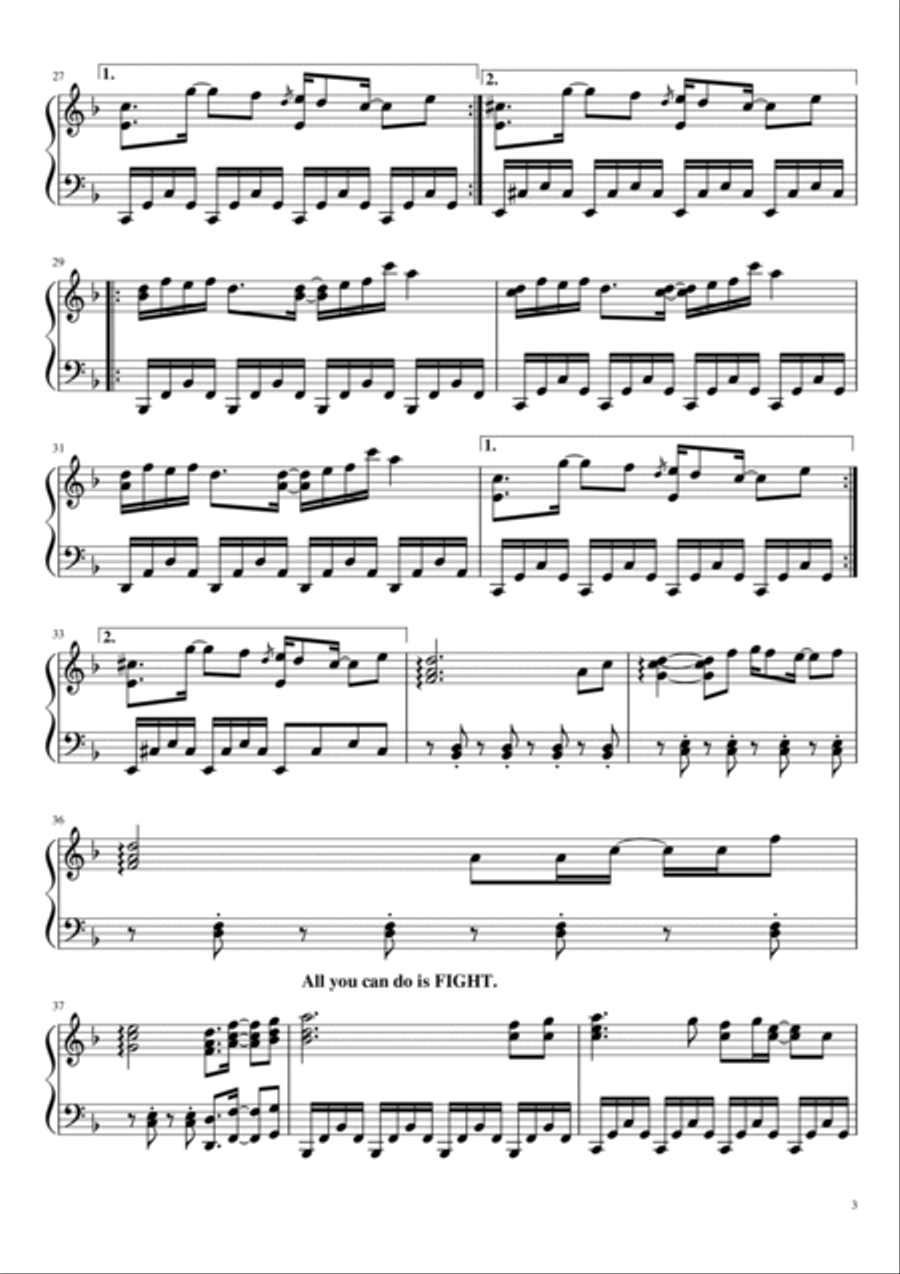 Asgore Piano Solo scores gallery preview page 3