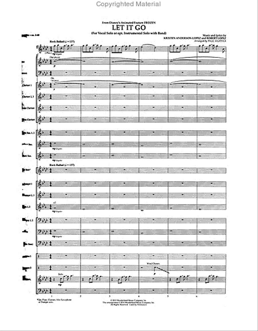 Let It Go (from “Frozen”) Concert Band scores gallery preview page 2