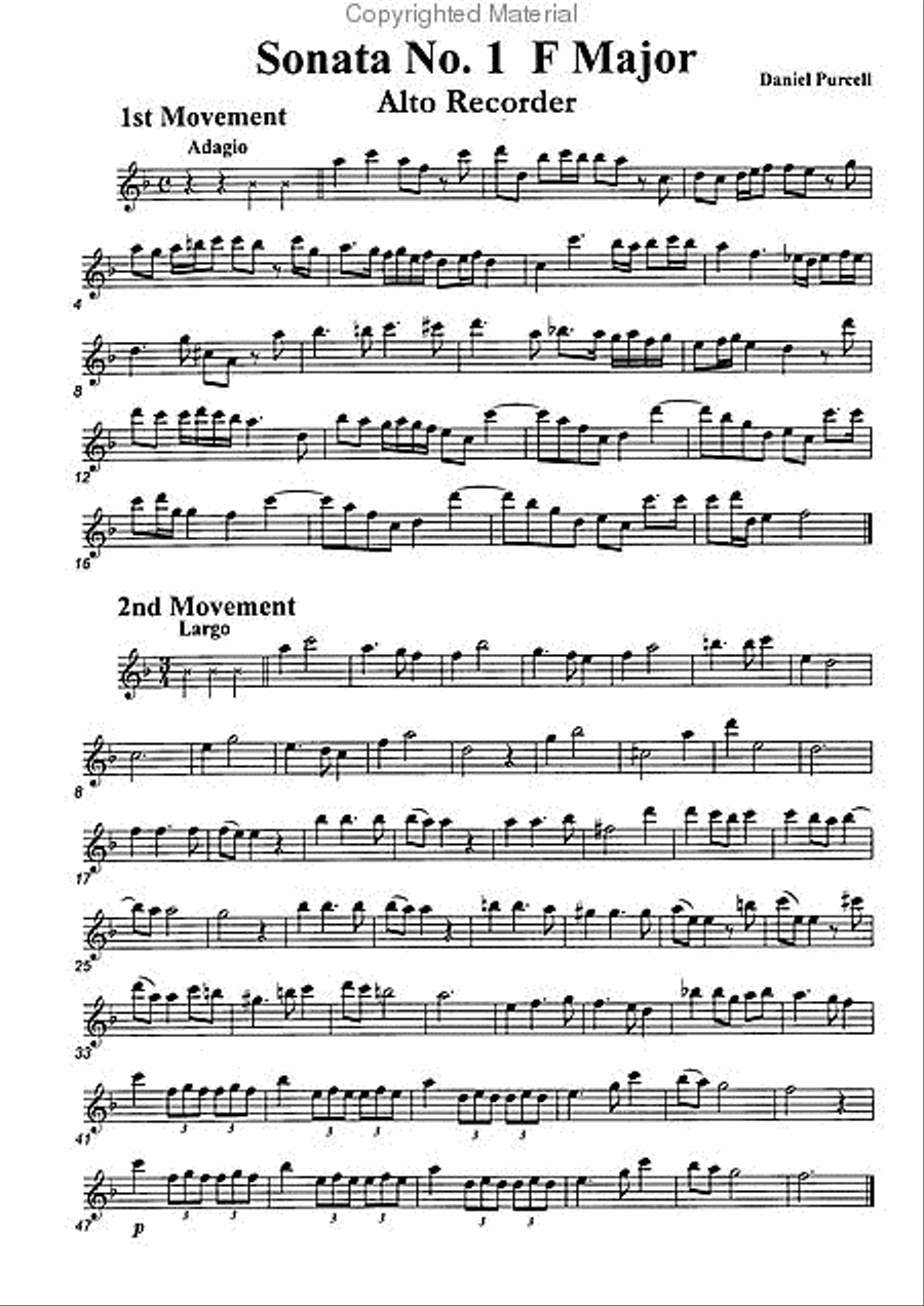 Sonata No. 1 in F Major Alto Recorder scores gallery preview page 2
