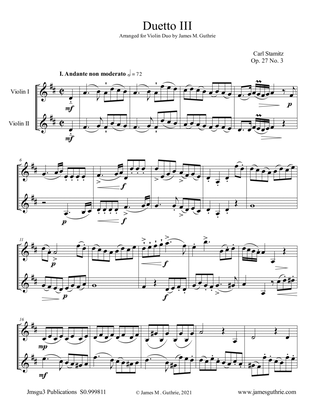 Stamitz: Duet Op.27 No. 3 for Violin Duo