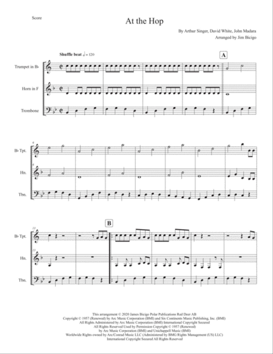 At The Hop Horn scores gallery preview page 1