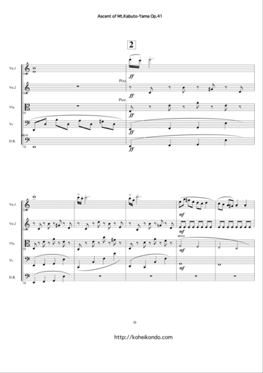 Ascent to Mt.Kabuto-Yama op.41 String Orchestra scores gallery preview page 4