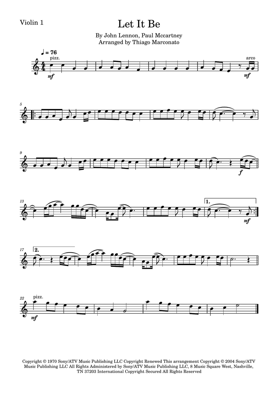 Let It Be String Duet scores gallery preview page 2