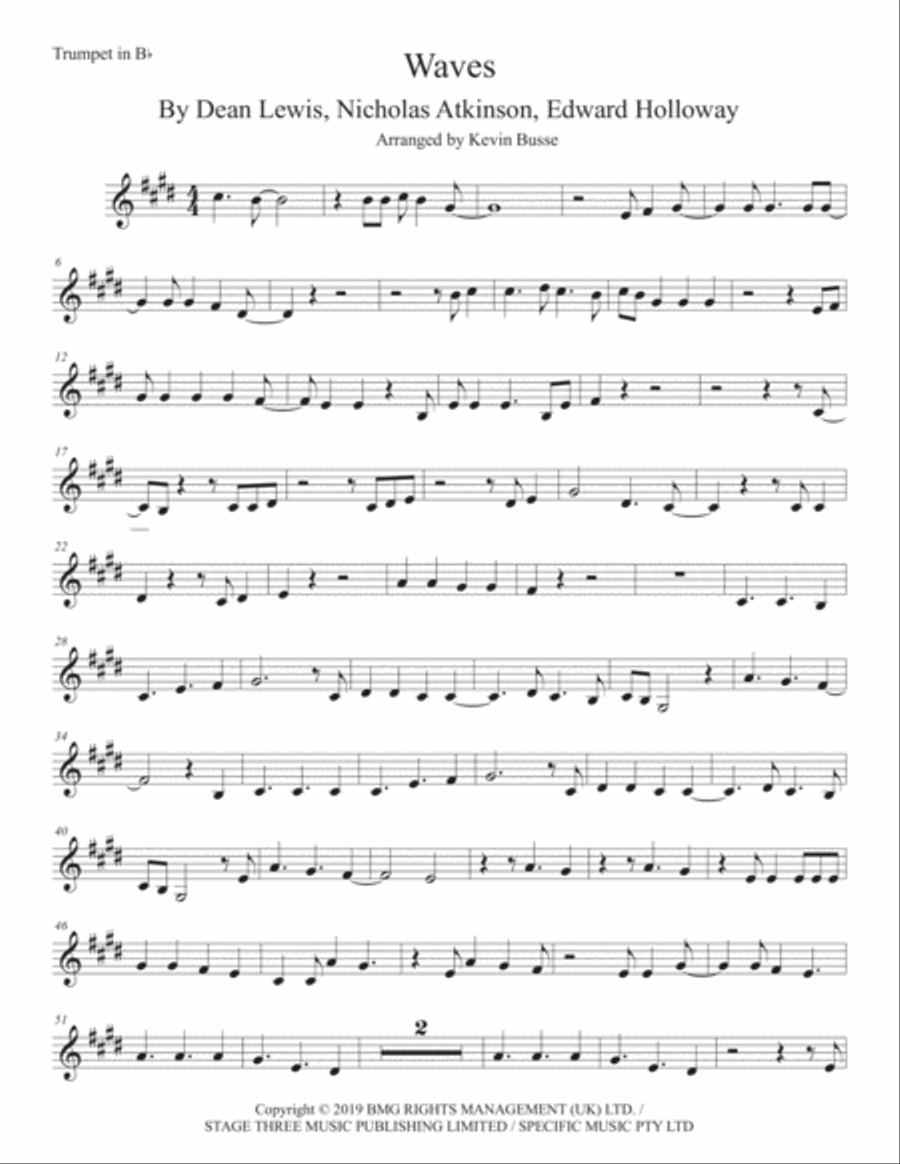 Waves Trumpet Solo scores gallery preview page 1