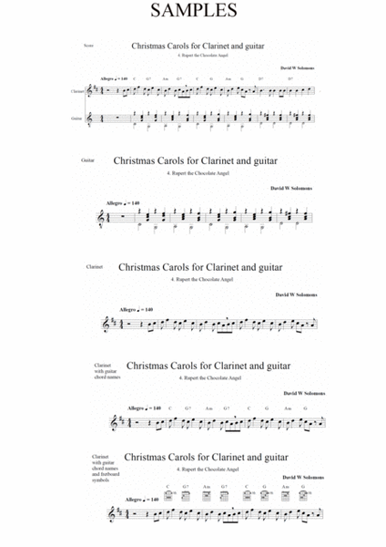 Christmas Carols for clarinet and guitar No 4 Rupert the Chocolate Angel image number null