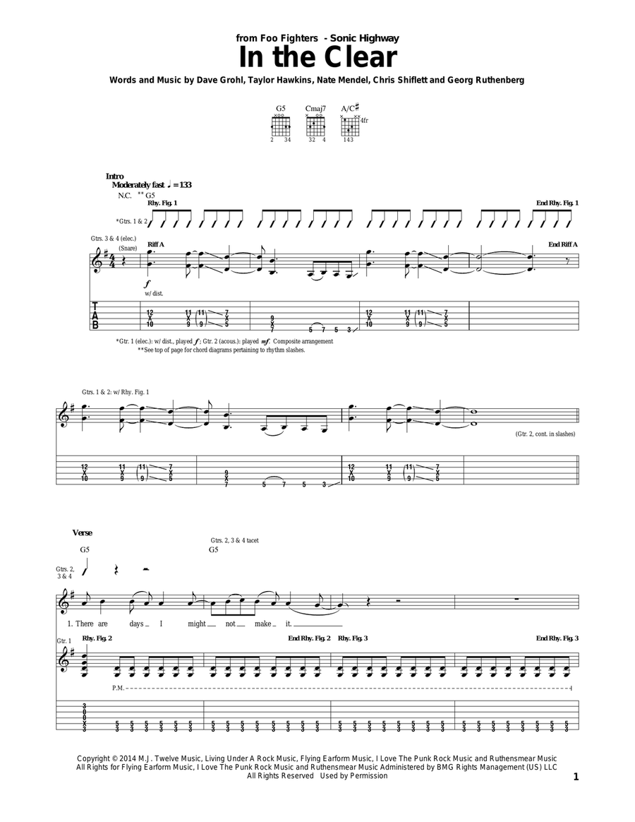 In The Clear Acoustic Guitar scores gallery preview page 1