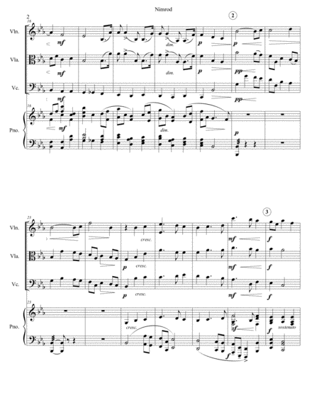 Edward Elgar - Nimrod ("Enigma") arr. for piano quartet (score and parts)