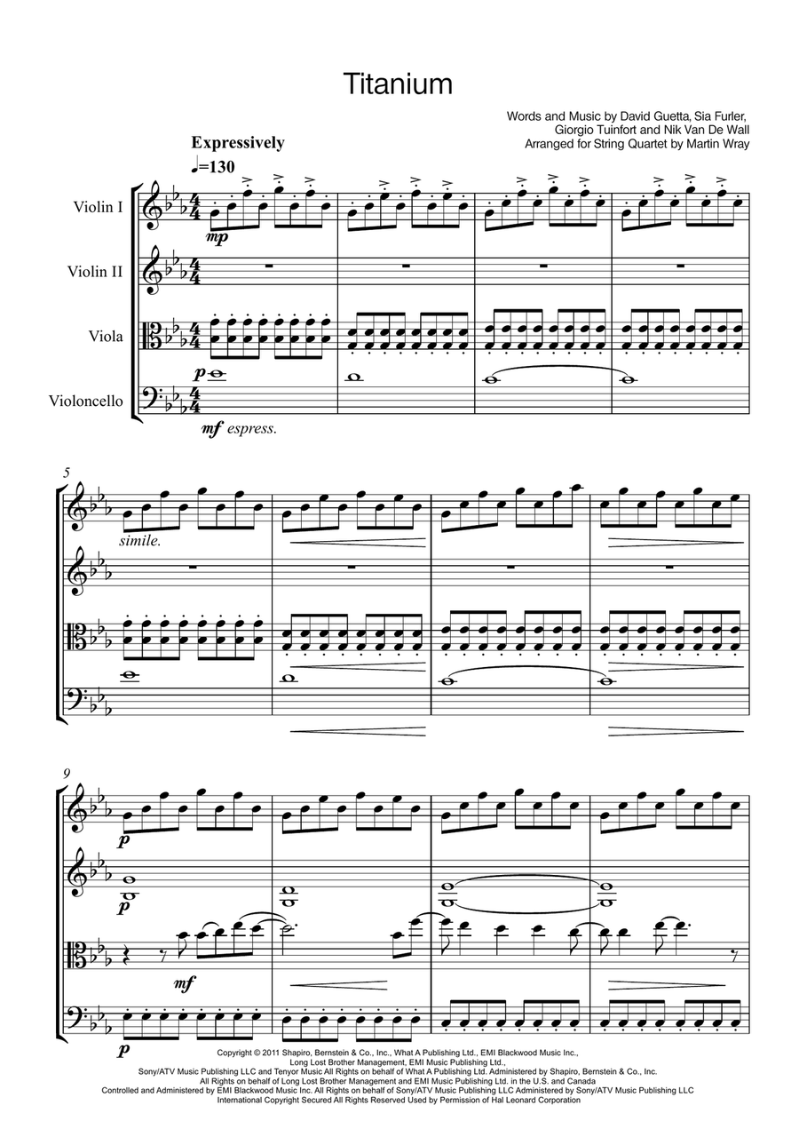 Titanium String Quartet scores gallery preview page 1