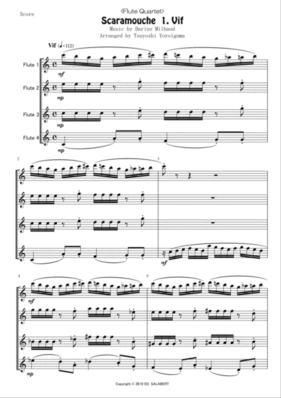 Scaramouche Scaramouche Woodwind Quartet scores gallery preview page 1