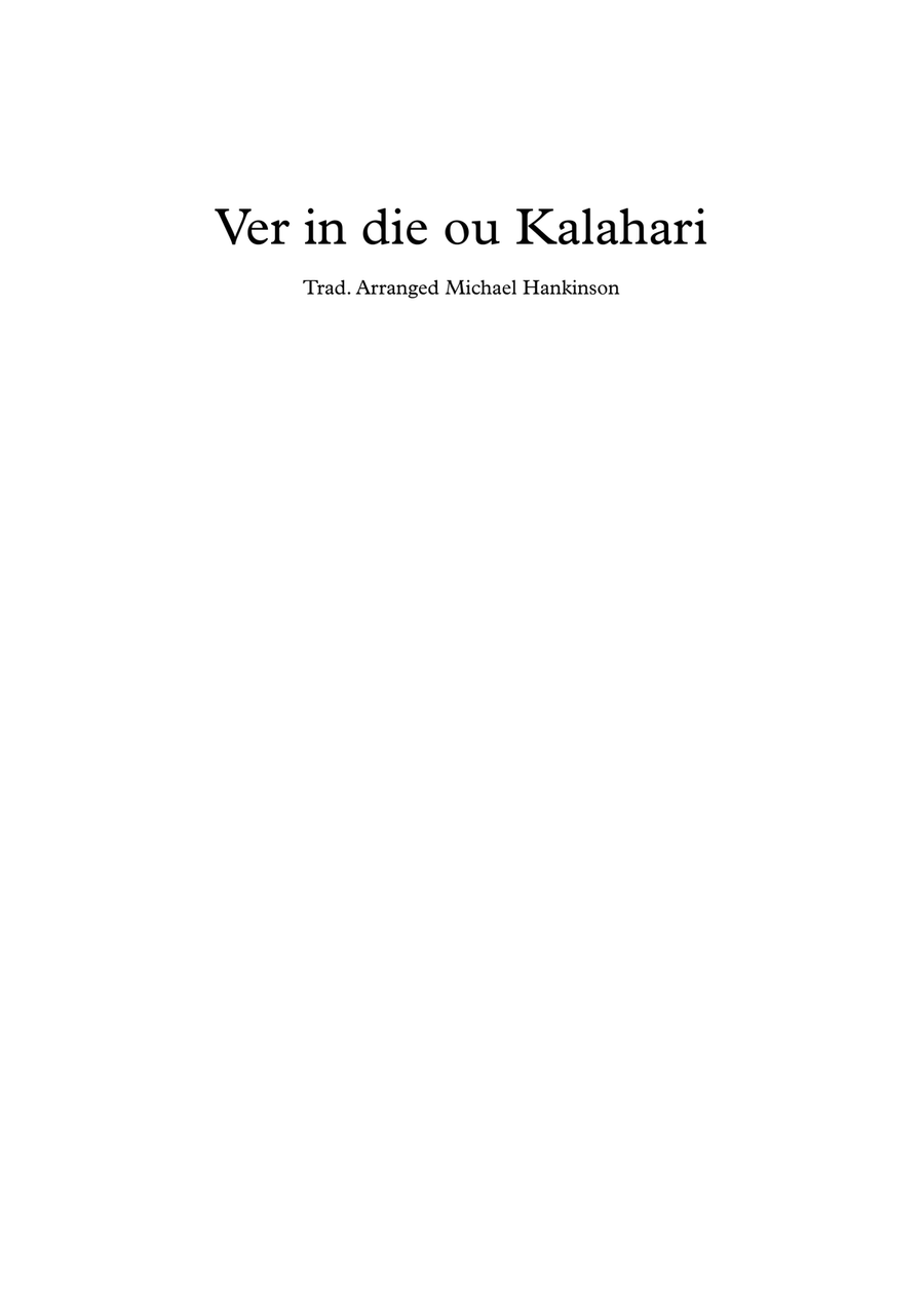 Ver in die ou Kalahari 4-Part scores gallery preview page 1