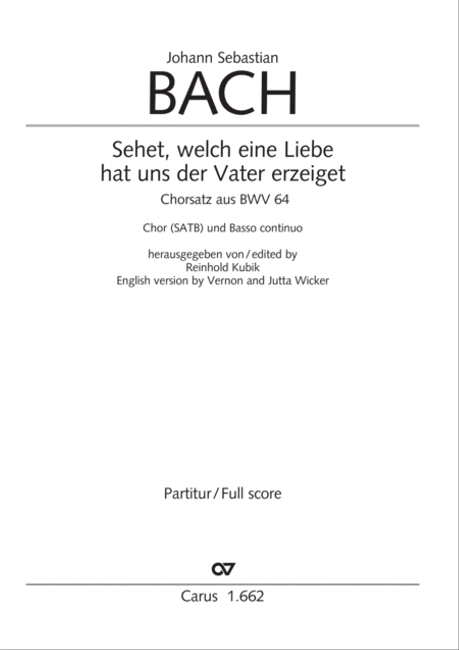 See now, what kind of love (Sehet, welch eine Liebe hat uns der Vater erzeiget) 4-Part scores gallery preview page 2