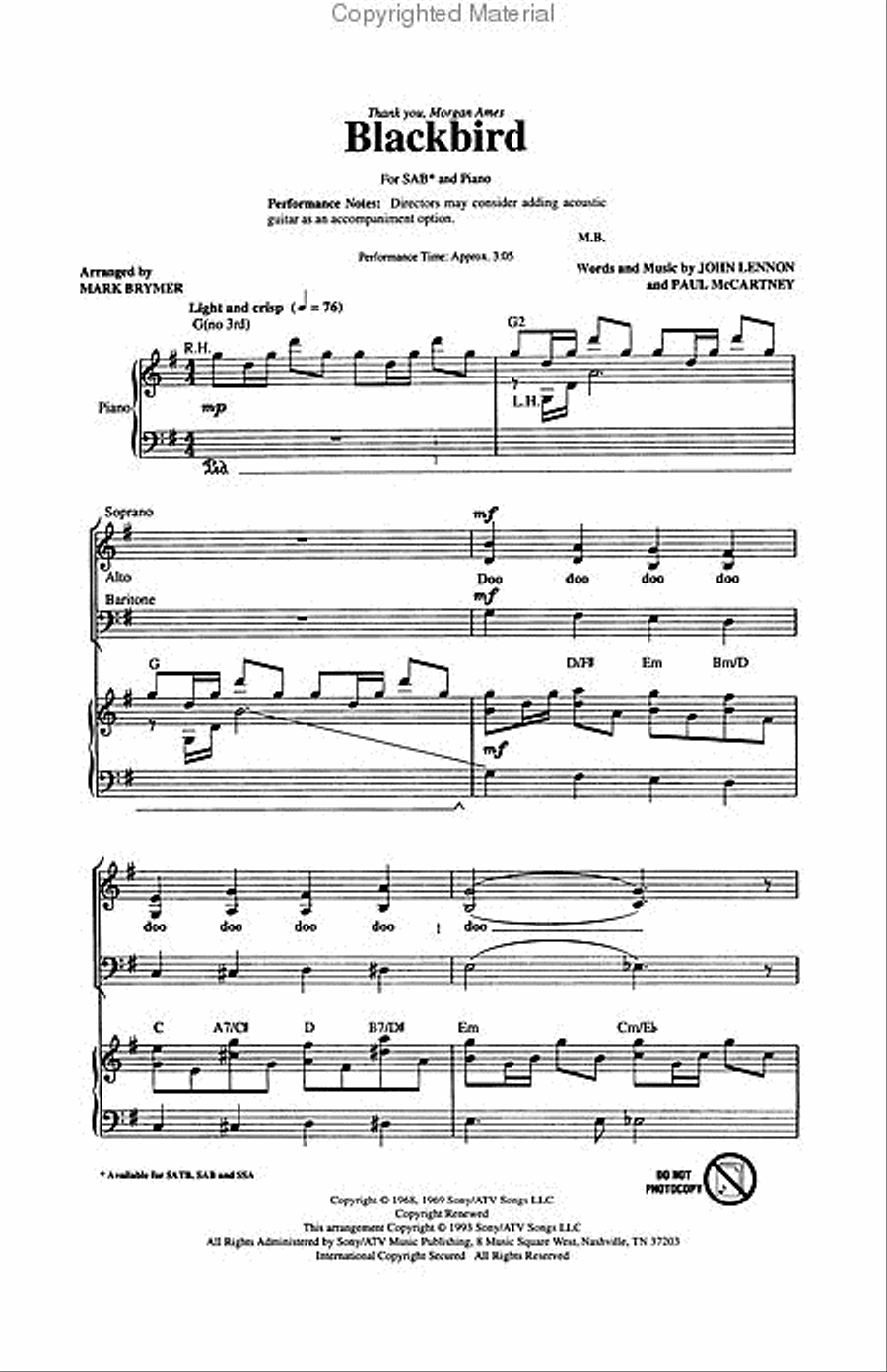 Blackbird Blackbird 3-Part scores gallery preview page 2