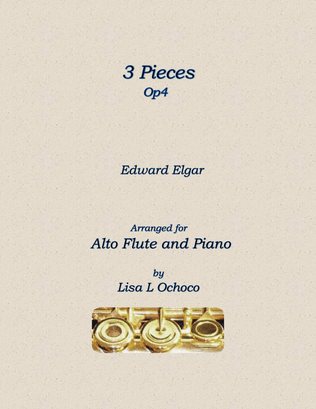 Book cover for 3 Pieces Op4 for Alto Flute and Piano