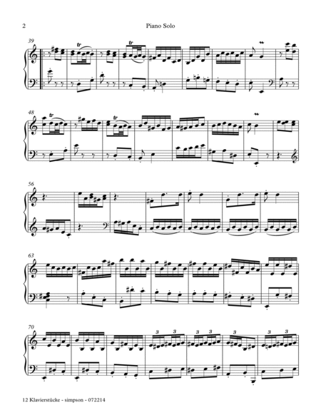 Kleine Klavierstücke Nr. 4 in C Major for Piano solo image number null