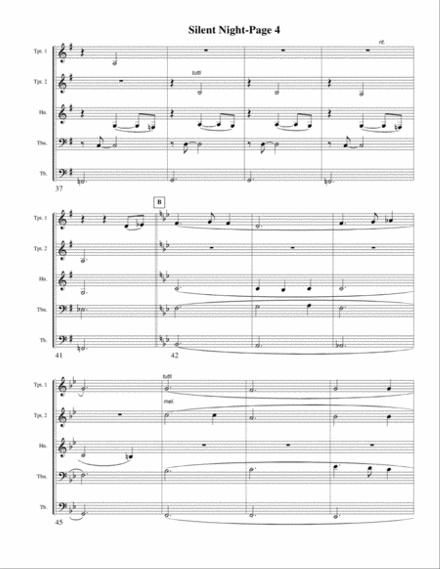 Silent Night for Brass Quintet Brass Quintet scores gallery preview page 4
