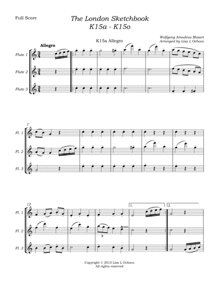 The London Sketchbook K 15a - K 15o for Flute Trio image number null